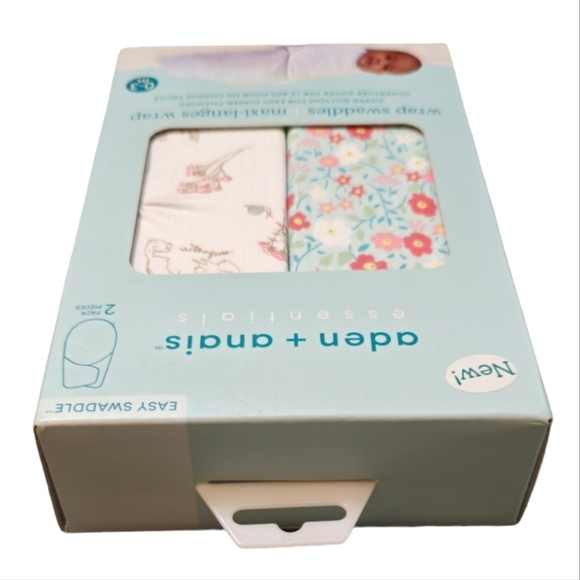 New Floral 2 Pack Aden + Anais Wrap Swaddles Maxi-Langes Wrap Zipper Bottom 0-3M - Picture 2 of 6